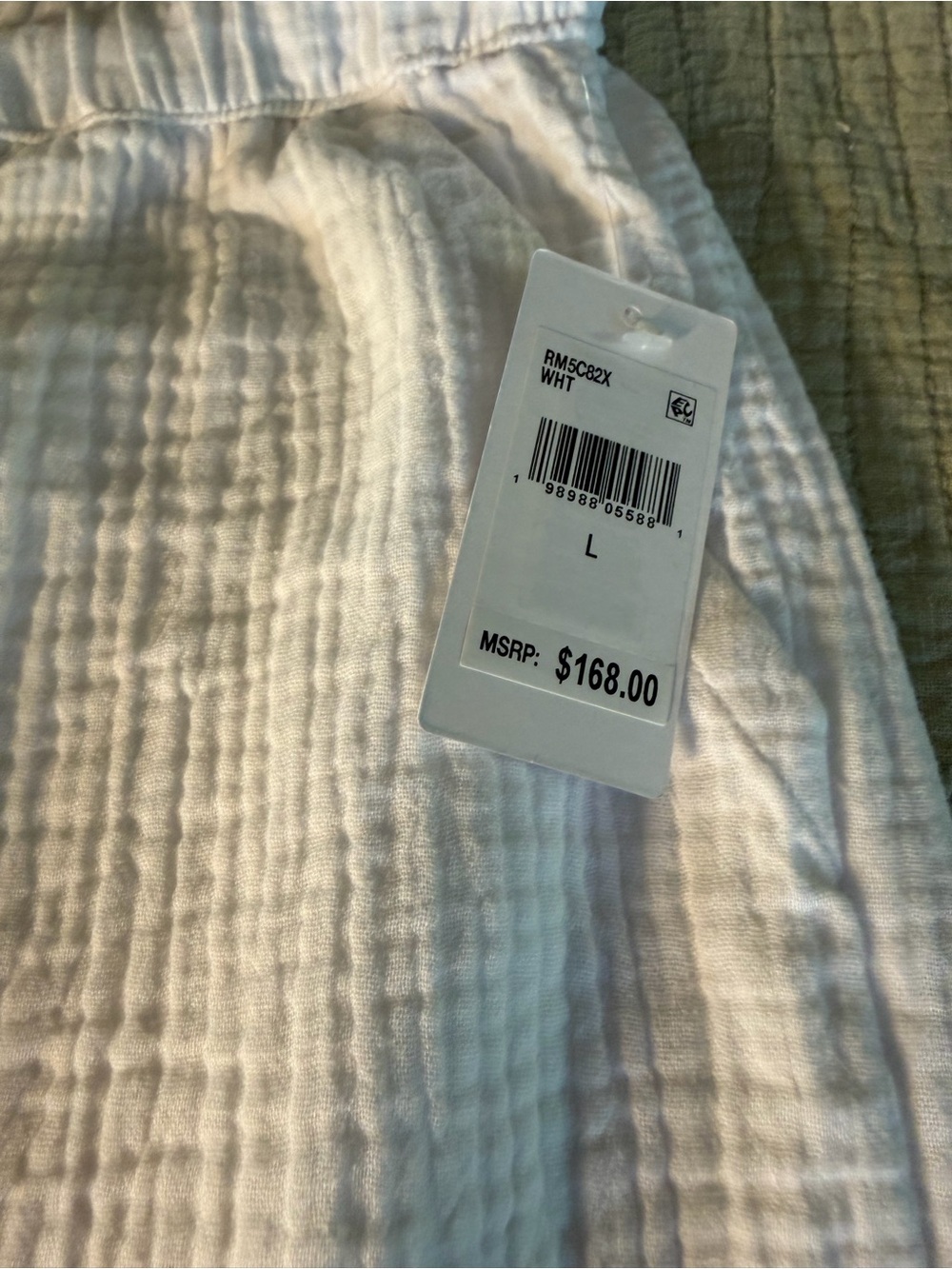 SPLENDID Bohemian White Gauze Wide-Leg Drawstring Pant with Tie NWT’s size Lg - Picture 8 of 17